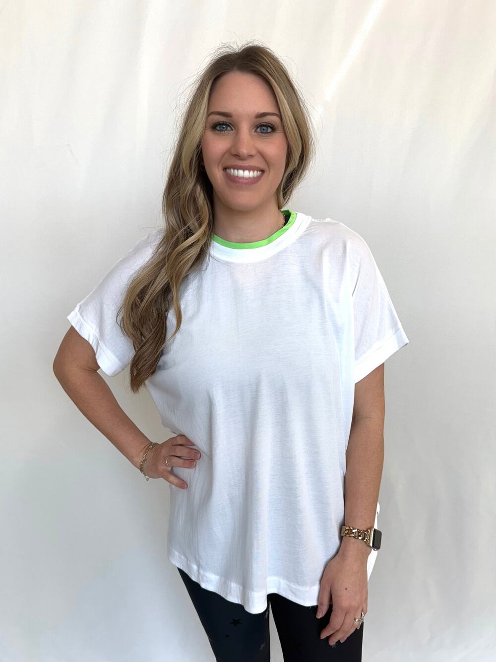 Mesh Back Short Sleeve Top
